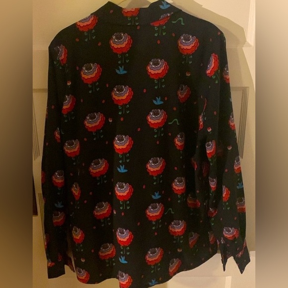 Sister Jane Black Floral Print Shirt Blouse - Picture 3 of 5
